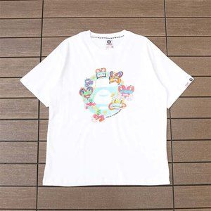 AAPE Anime Heart Print Logo T-Shirt - White Short Sleeve